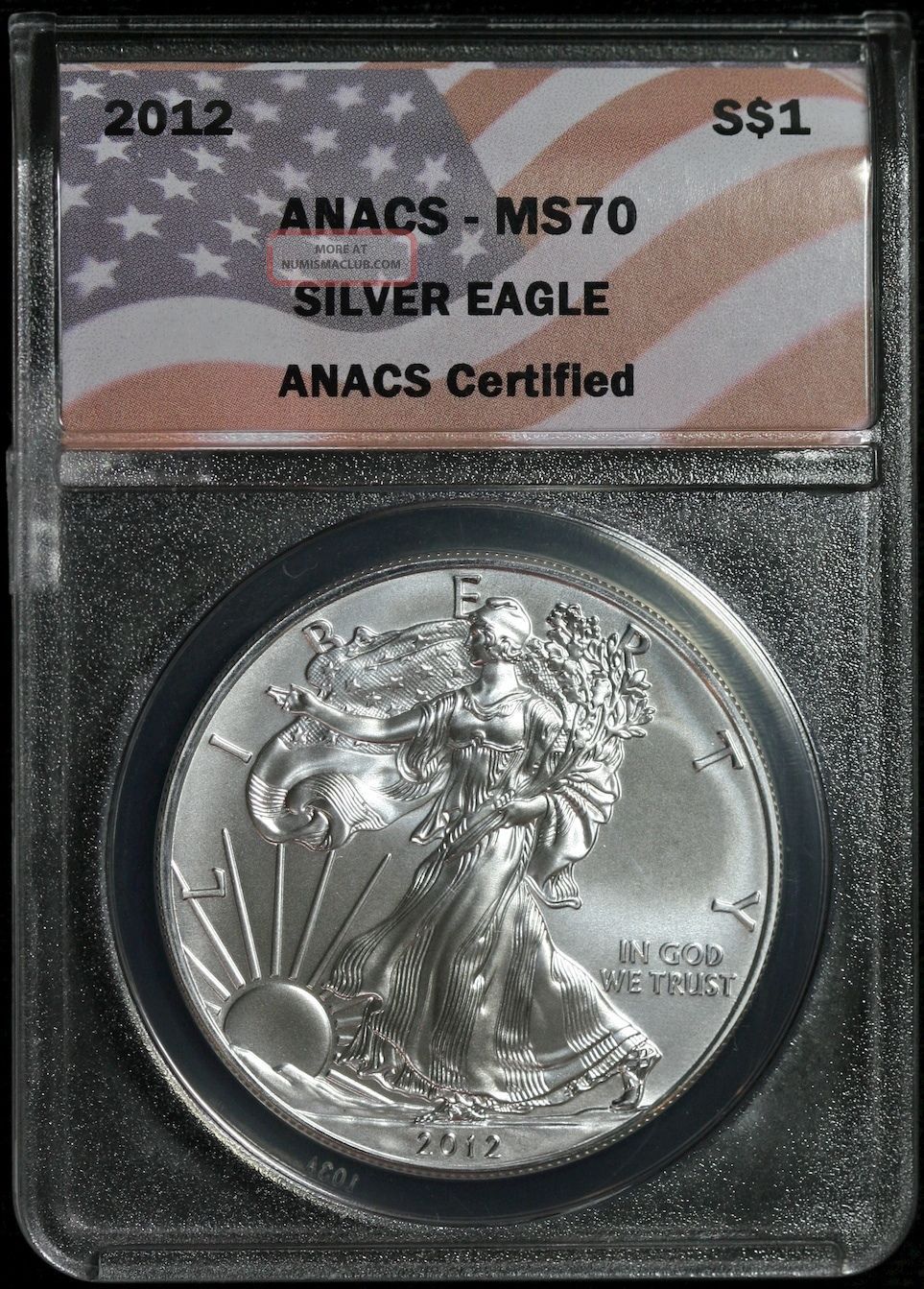 2012 Anacs Ms - 70 Silver Eagle Dollar 1oz Fine Silver Ncn684