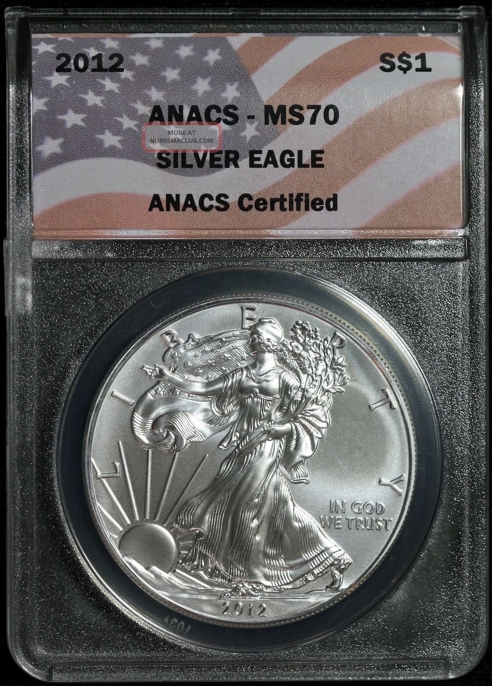 2012 Anacs Ms 70 Silver Eagle Dollar 1oz Fine Silver Ncn684