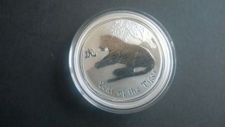 2010 Australian Dollar - Year Of The Tiger - Reverse Proof -.  999 Silver photo
