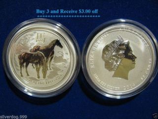 2014p 1/2 Oz.  Silver Australian Year Of The Horse Lunar Series Ii Airtight photo