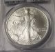 2005 American Silver Eagle S$1 Pcgs Ms69 First Strike Silver photo 2