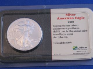 2001 American Silver Eagle Dollar U.  S.  Coin B4662 photo