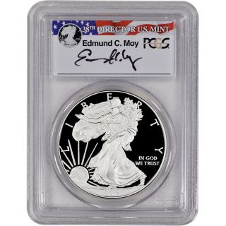 2014 - W American Silver Eagle Proof - Pcgs Pr70 - Moy Signed photo