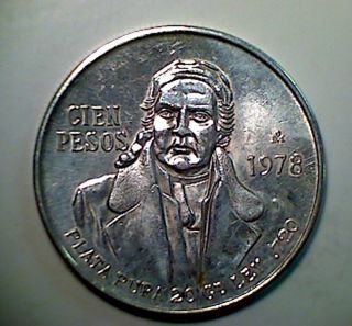 Mexico: 1978 Silver 100 Pesos,  About Uncirculated photo