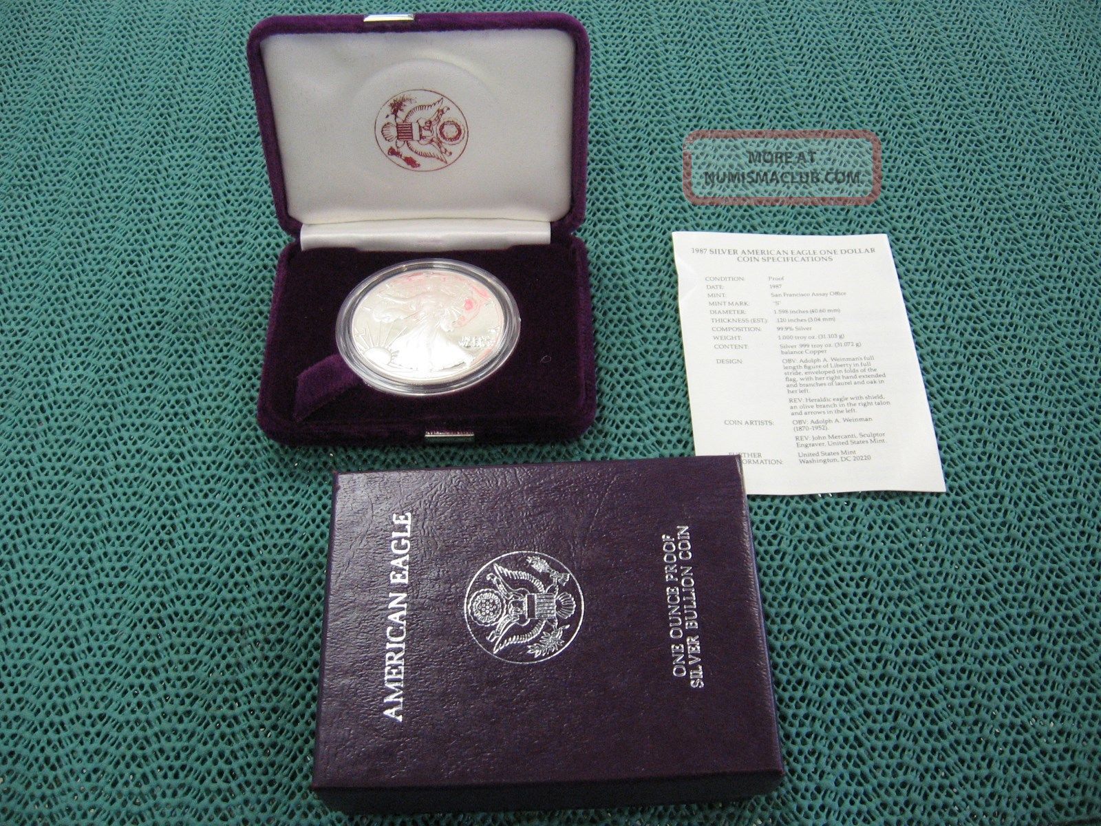 1987 S American Eagle One Ounce Proof Silver Bullion Case 1987-s-american-eagle-one-ounce-proof-silver-bullion-case