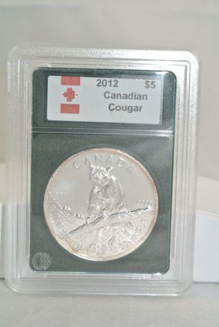 2012 1 Oz Silver Canadian Cougar (wildlife Series) Coin 3 photo