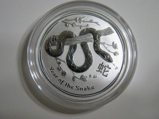 1/2 Oz Silver Australian Perth 2013 Lunar Year Of The Snake Coin photo