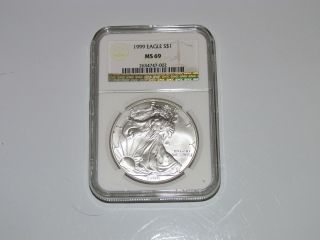 1999 American Silver Eagle Ms69 Ngc Slab photo
