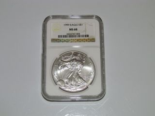 1999 American Silver Eagle Ms68 Ngc Slab photo