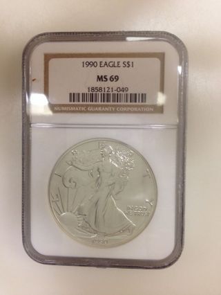 1990 Silver American Eagle Coin - Ms - 69 Ngc photo