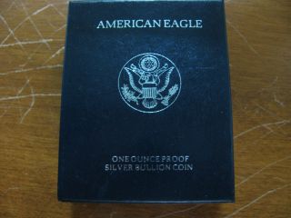 1988 - S Silver American Eagle Proof One Dollar Coin (w/box &).  999 Pure photo