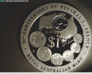 1996 $1 Australia,  30th Anniv,  Royal Aust,  1 Oz Silver Pf (aust - 12) photo