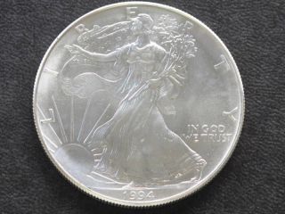 1994 Liberty Walking American Silver Eagle Dollar Coin photo
