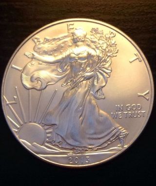 2013 1 Oz Silver American Eagle (brilliant Uncirculated) In Airtite Case photo