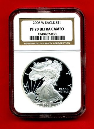 2006 W Pf70 American Silver Eagle Rare Ngc Proof 70 Ultra Cameo Gorgeous Obverse photo