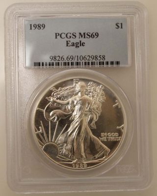 1989 United States Eagle $1 Coin - Pcgs Grade Ms69 photo