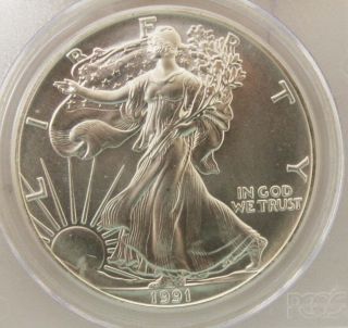 1991 United States Eagle $1 Coin - Pcgs Grade Ms69 photo