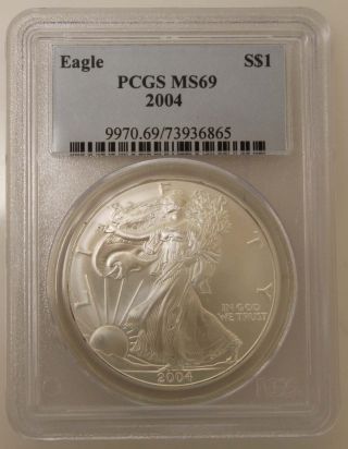 2004 United States Eagle $1 Coin - Pcgs Grade Ms69 photo