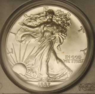 1987 United States Eagle $1 Coin - Pcgs Grade Ms69 photo