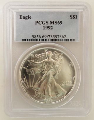 1992 United States Eagle $1 Coin - Pcgs Grade Ms69 photo