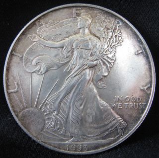 1993 1 Oz.  999 Silver American Eagle Dollar - Only 6,  763,  762 Of These Were Minted photo
