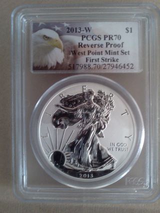 2013 W American Eagle West Point First Strike Reverse Proof Pcgs Pr 70 photo