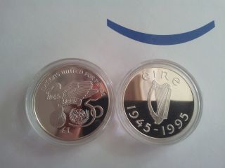 Rare Ireland 1995 United Nations Commemorative Pound / Punt Proof Silver photo