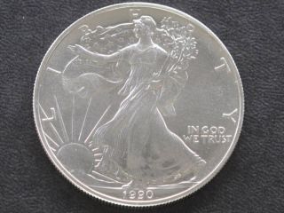 1990 Liberty Walking American Silver Eagle Dollar Coin photo