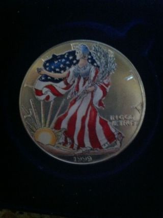 1999 American Eagle Silver Dollar Colorized & photo