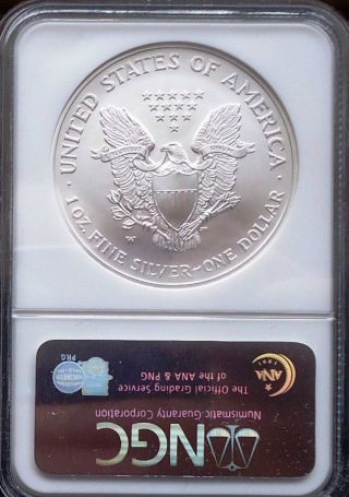 2008 - W American Silver Eagle,  Early Release,  Reverse Of 2007,  Ngc Ms 69 photo