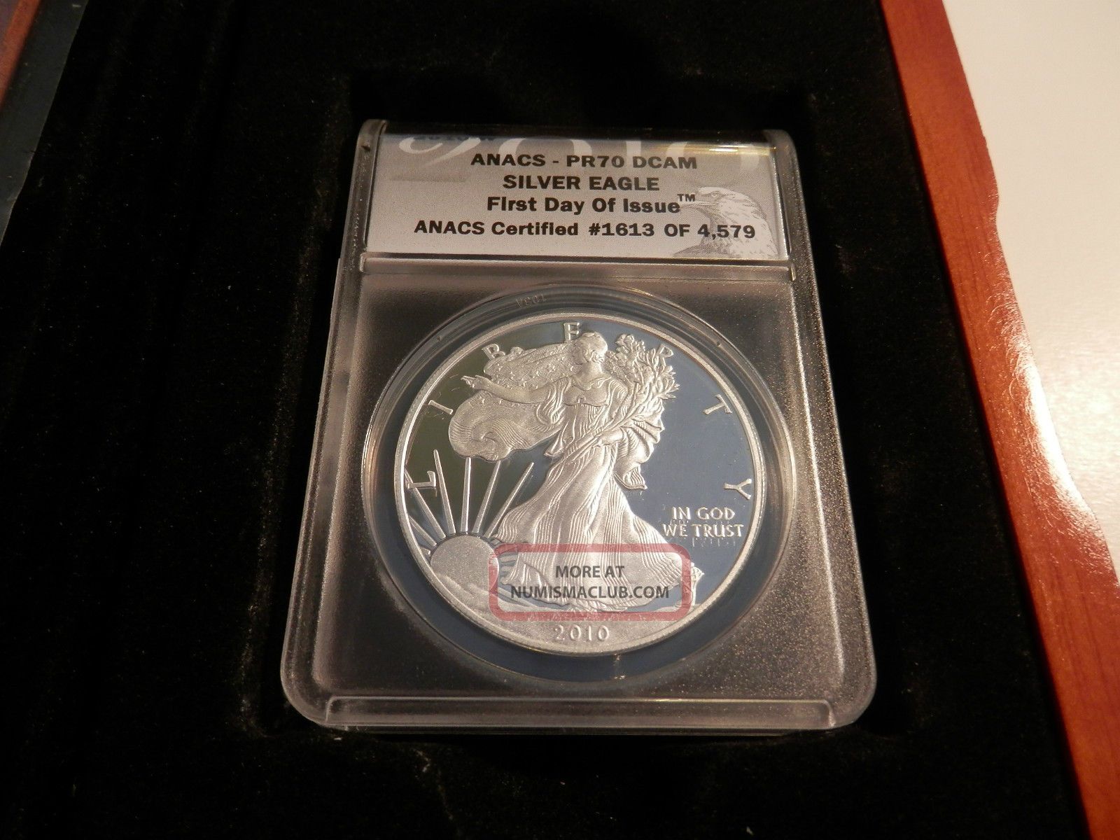 2010 - W $1 Anacs - Pr70 Deep Dcam Silver Eagle First Day Of Issue 1613