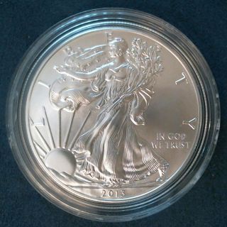 2013 1 Oz American Silver Eagle Gem Bu Coin 1 Troy Ounce 999 Fine Silver photo
