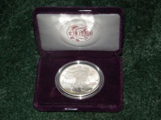 1990 American Eagle Proof,  Velvet Case,  Box And C.  O.  A. . photo