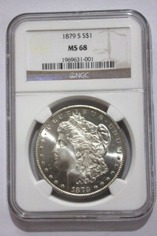 1879 - S $1 Morgan Silver Dollar Ms 68 Ngc Graded Very Rare photo