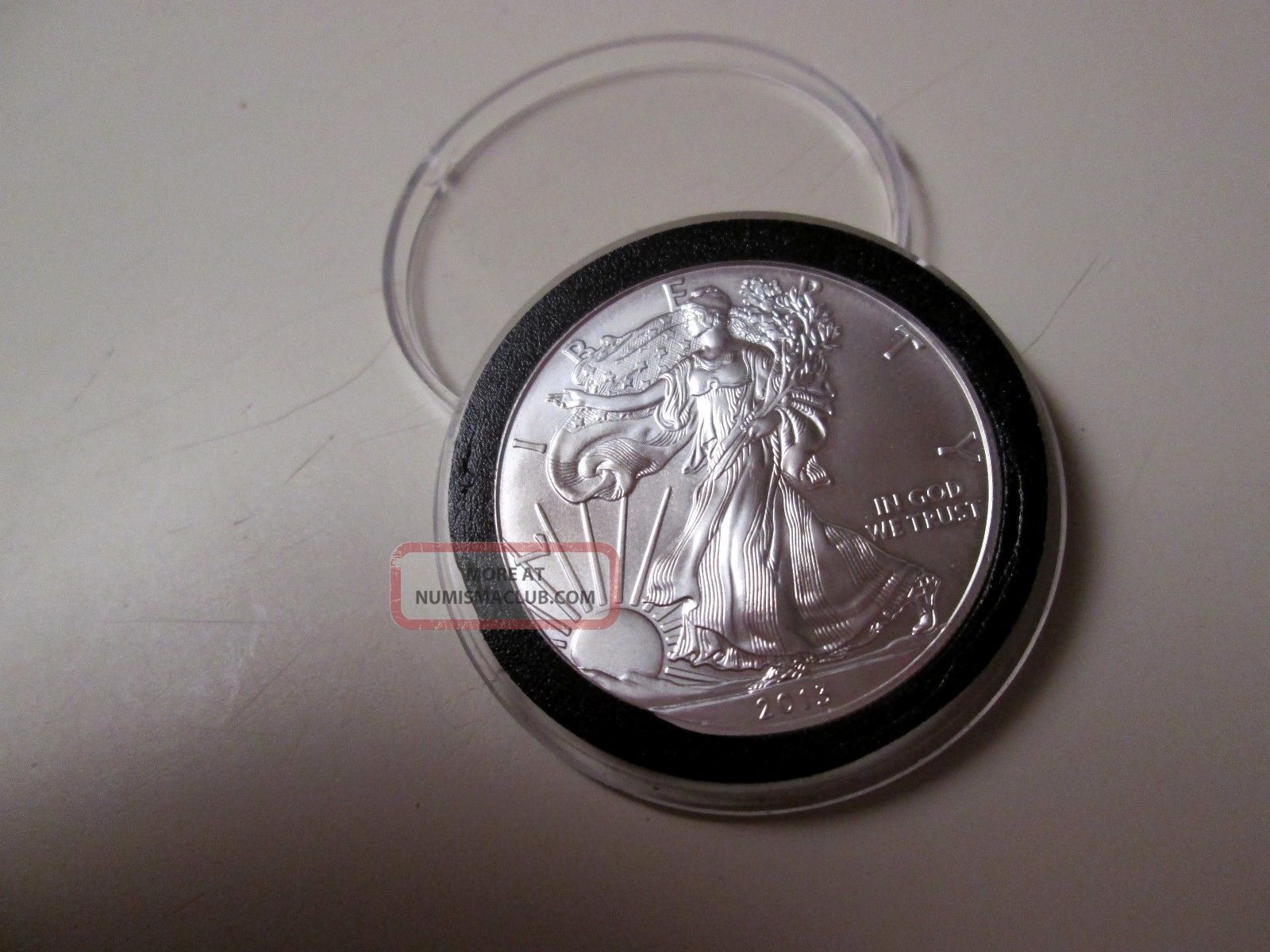 Uncirculated 2013 1 Oz Silver American Eagle Coin In Air Tite Capsule