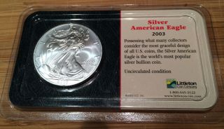 2003 American Eagle - - - - 1oz.  9993 Fine Silver Uncirculated - - - - Littleton Coin Pack photo