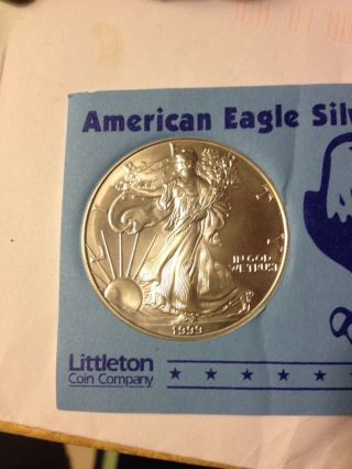 Silver American Eagle Dollar 1999 Walking Liberty Uncirculated Silver photo