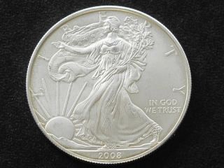 2008 American Silver Eagle Dollar U.  S.  Coin A2036l photo
