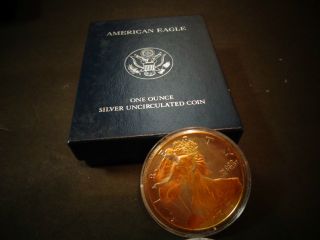 2000 - 24 Kt Gold Hologram American Silver Eagle 1 Troy Oz 1 Dollar Coin Bu 503 photo