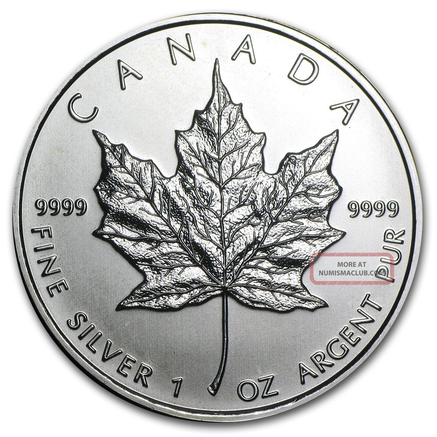 2009 $5 Silver Canadian Maple Leaf Gem Bu 1 Troy Ounce. 9999 Fine
