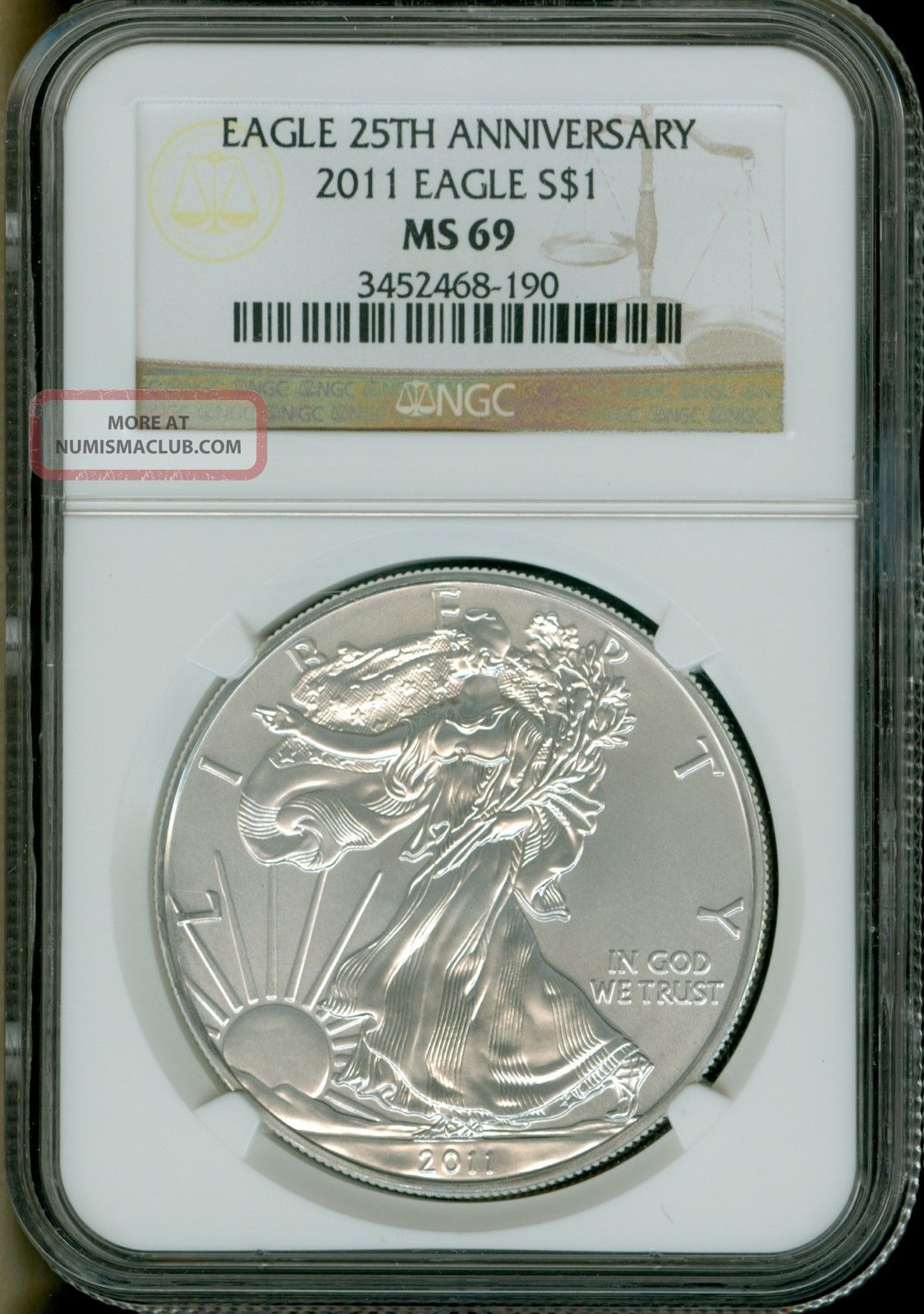 2011 Ms 69 Eagle 25th Anniversary Silver Eagle Ngc