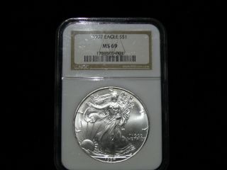 1997 Silver Eagle Ms 69 Ngc Graded Coin photo