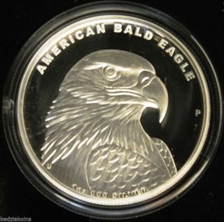 American Bald Eagle 2014 High Relief Silver Coin - Tuvalu - 1 Oz Troy Wfc Ks337 photo