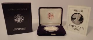 American Eagle One Ounce Proof Silver Bullion Dollar 1987 S W Case And Box photo