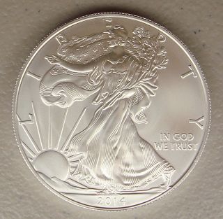 2014 1 Oz American Silver Eagle Bullion Coin Us photo