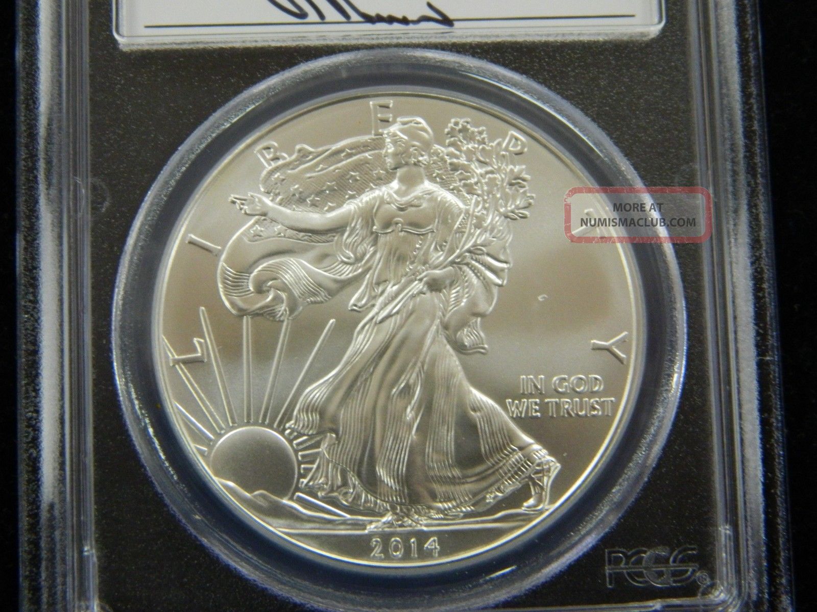2014 American Silver Eagle Pcgs Ms70 1st Strike Mercanti Signed 715