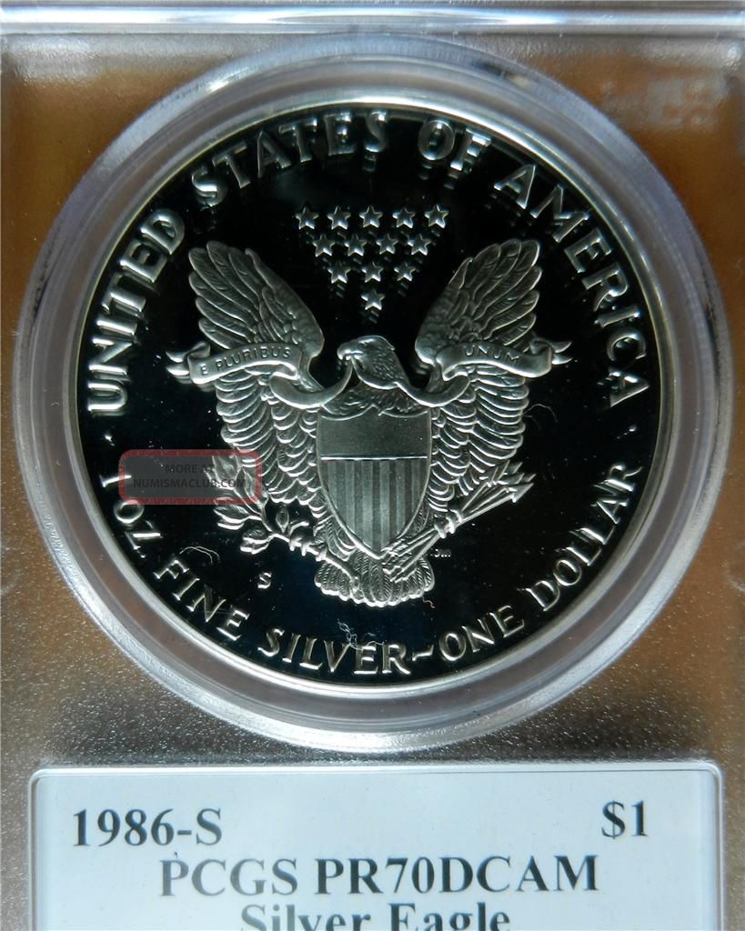 1986 - S $1 Pcgs Pr70dcam Silver Eagle