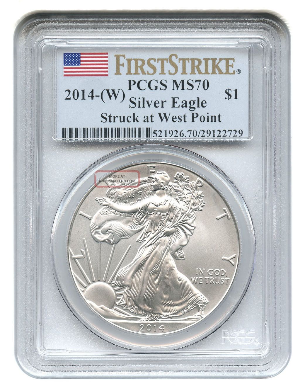 2014 W Silver Eagle 1 Pcgs Ms70 (first Strike) American Eagle Silver