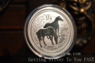 2014 1/2 Oz Silver Australian Lunar Year Of The Horse Coin 999 Fine Silver Bu photo