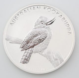 2010 Australia Australian.  999 1 Oz Silver Kookaburra $1 Dollar Coin Round Bu photo